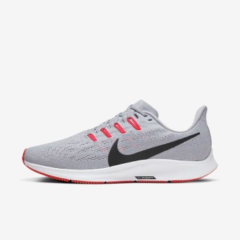 Nike Air Zoom Pegasus 36 - Férfi Futócipő - Szürke/Fehér/Világos Piros/Fekete